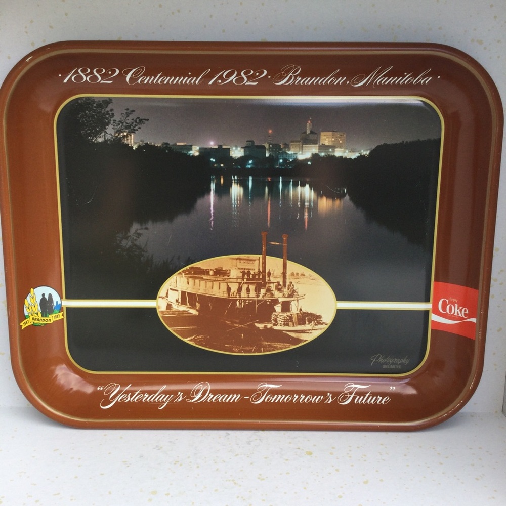 Vintage Coca Cola Serving Tray 1882-1982 Centennial Brandon